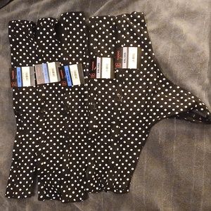 Lot Of 5 2x/3x Black Polka Dot Thong NWT